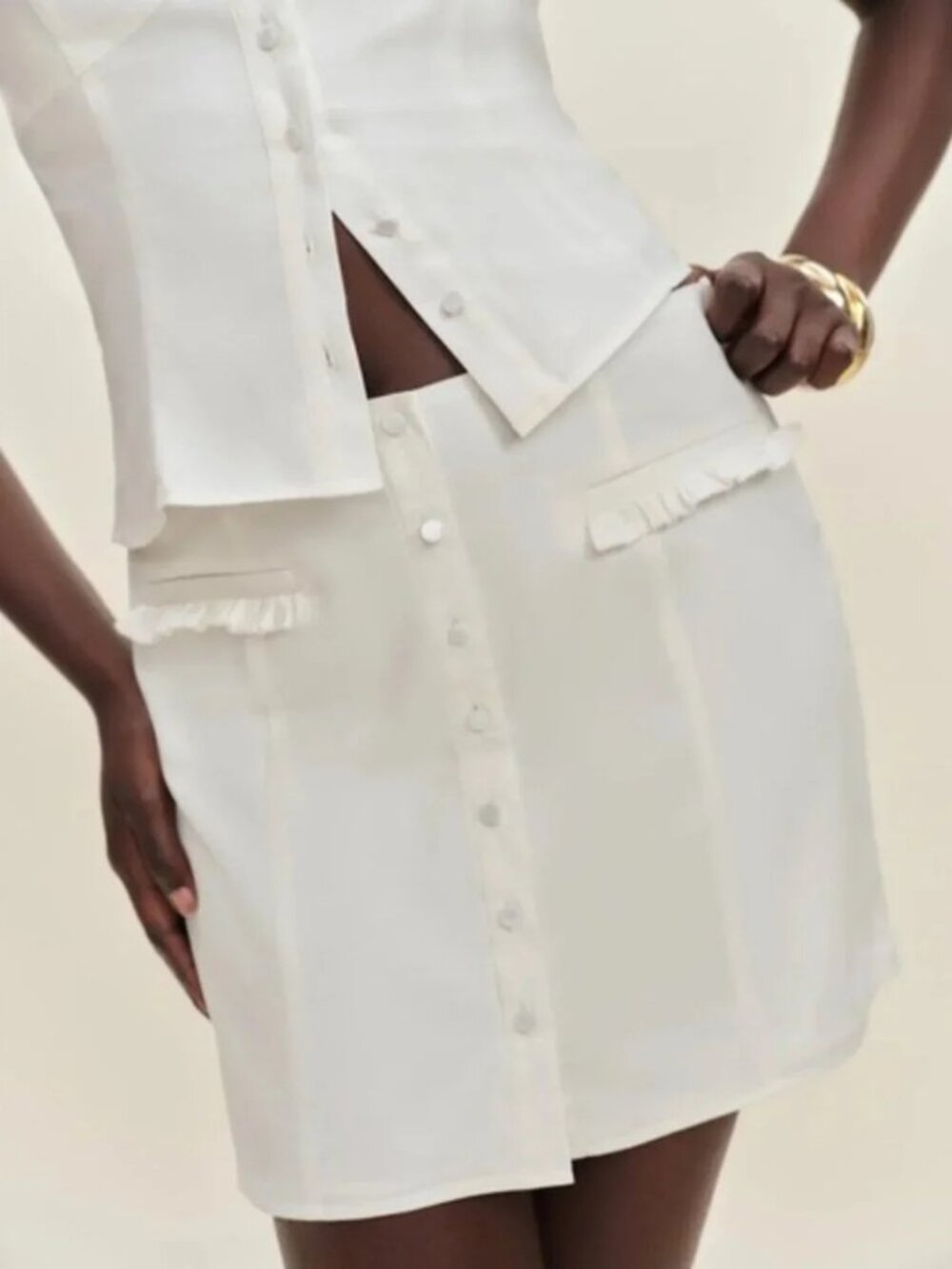 Reformation NWT Janell Skirt ONLY Ivory Size 0 Summer Vacation Coquette
